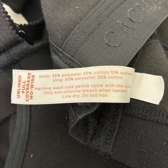 Cacique Black Full Coverage Unlined No-Wire Bra 44DD Logo Band Comfort Fit - Picture 8 of 8